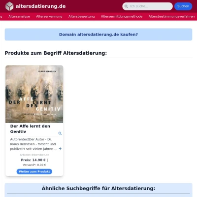 Screenshot altersdatierung.de