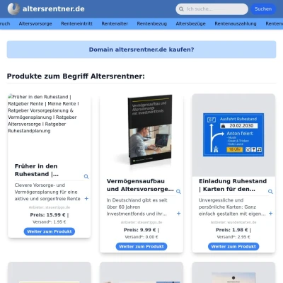 Screenshot altersrentner.de