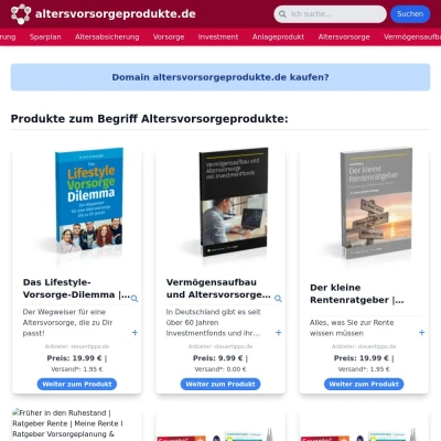 Screenshot altersvorsorgeprodukte.de