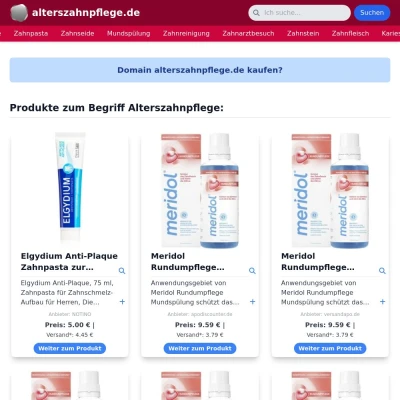 Screenshot alterszahnpflege.de