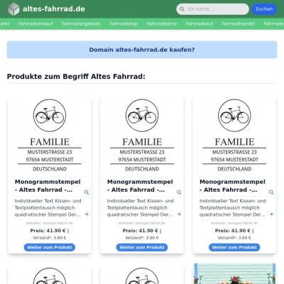 Screenshot altes-fahrrad.de