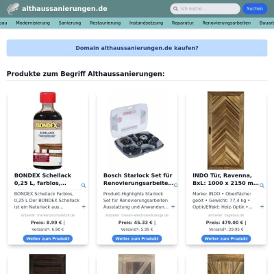 Screenshot althaussanierungen.de