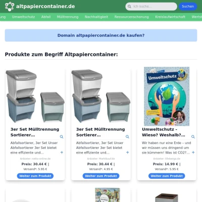 Screenshot altpapiercontainer.de