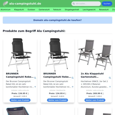 Screenshot alu-campingstuhl.de