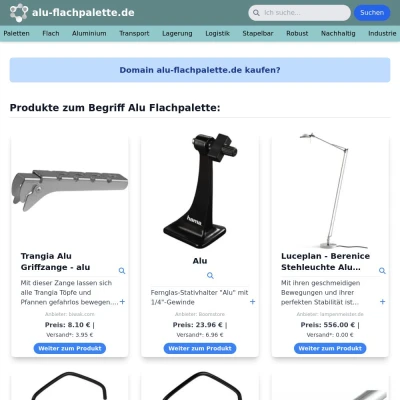 Screenshot alu-flachpalette.de