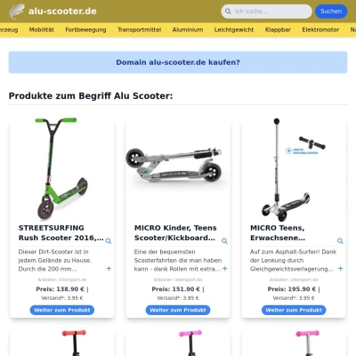 Screenshot alu-scooter.de