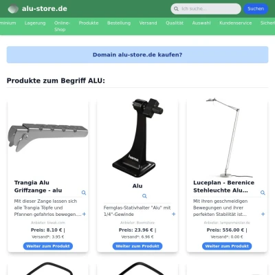 Screenshot alu-store.de