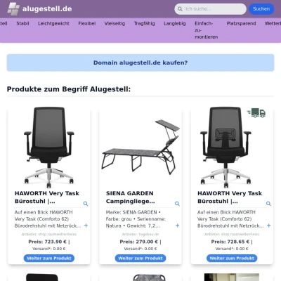 Screenshot alugestell.de