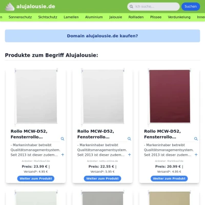 Screenshot alujalousie.de