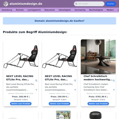 Screenshot aluminiumdesign.de