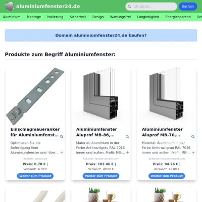 Screenshot aluminiumfenster24.de