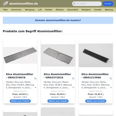 Screenshot aluminiumfilter.de