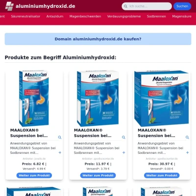 Screenshot aluminiumhydroxid.de