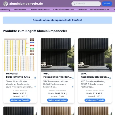 Screenshot aluminiumpaneele.de