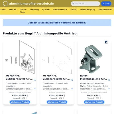Screenshot aluminiumprofile-vertrieb.de