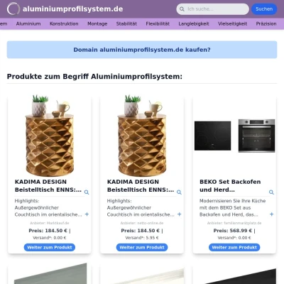 Screenshot aluminiumprofilsystem.de