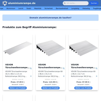 Screenshot aluminiumrampe.de