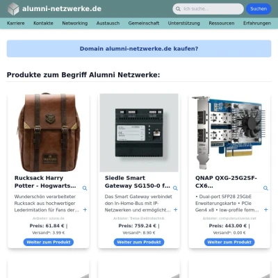 Screenshot alumni-netzwerke.de