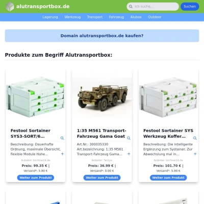 Screenshot alutransportbox.de