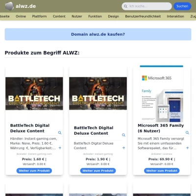 Screenshot alwz.de