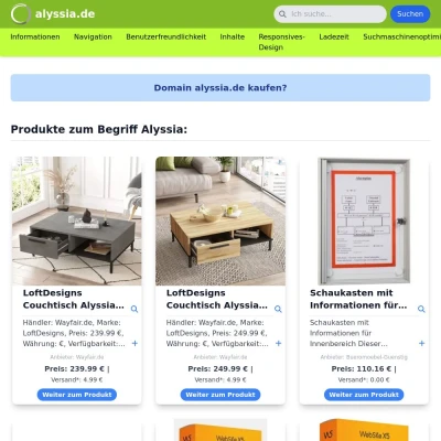 Screenshot alyssia.de