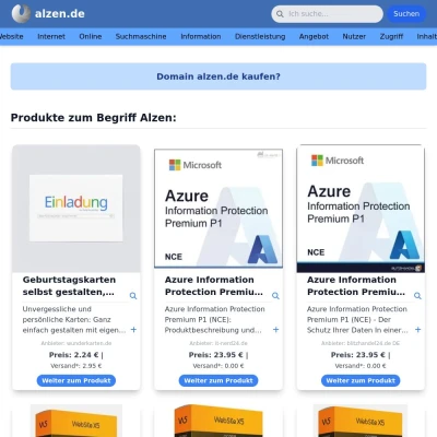 Screenshot alzen.de