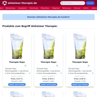 Screenshot alzheimer-therapie.de