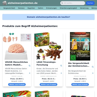 Screenshot alzheimerpatienten.de