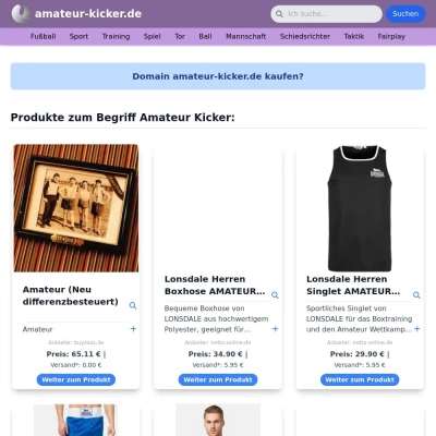 Screenshot amateur-kicker.de