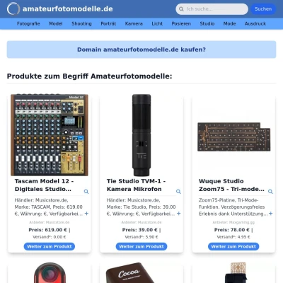 Screenshot amateurfotomodelle.de