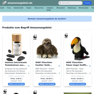 Screenshot amazonasgebiet.de