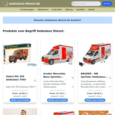 Screenshot ambulanz-dienst.de