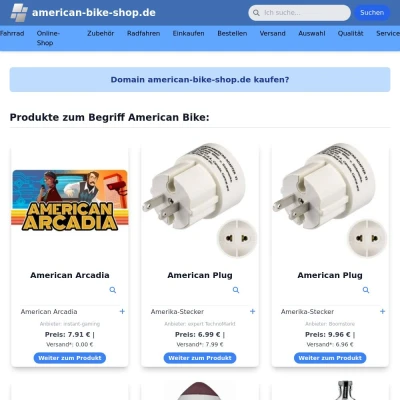 Screenshot american-bike-shop.de