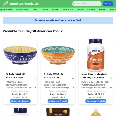 Screenshot american-foods.de