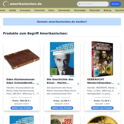 Screenshot amerikanischen.de