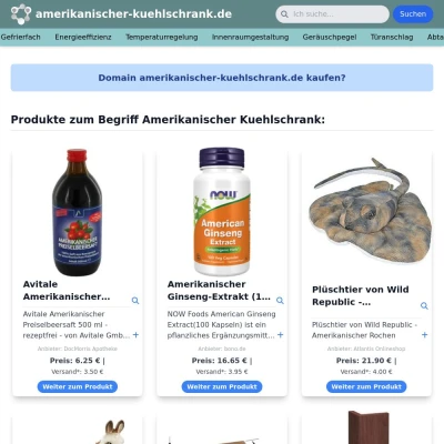 Screenshot amerikanischer-kuehlschrank.de