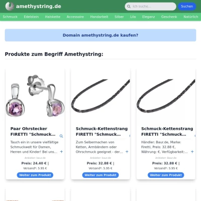 Screenshot amethystring.de