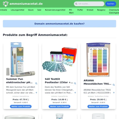 Screenshot ammoniumacetat.de