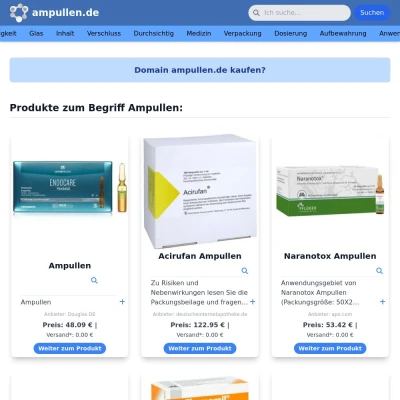 Screenshot ampullen.de