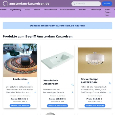 Screenshot amsterdam-kurzreisen.de