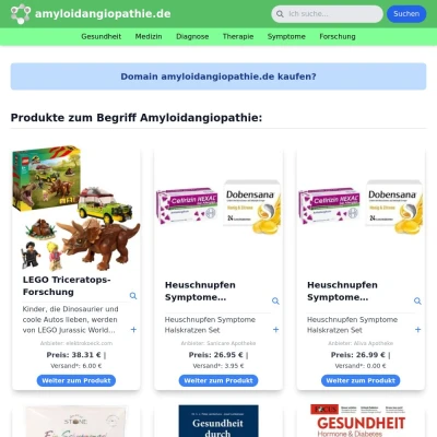 Screenshot amyloidangiopathie.de