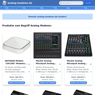 Screenshot analog-modems.de