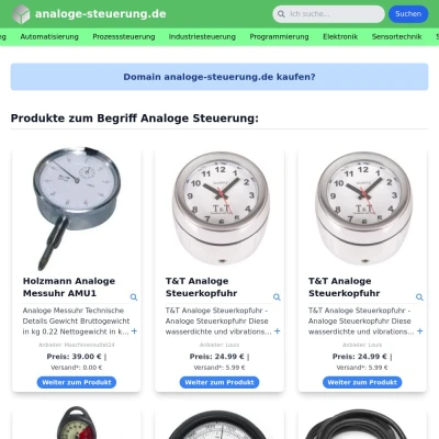 Screenshot analoge-steuerung.de