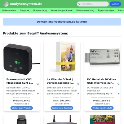 Screenshot analysensystem.de