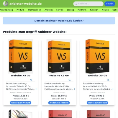 Screenshot anbieter-website.de