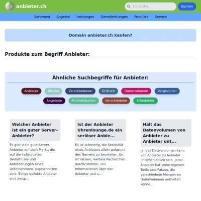 Screenshot anbieter.ch