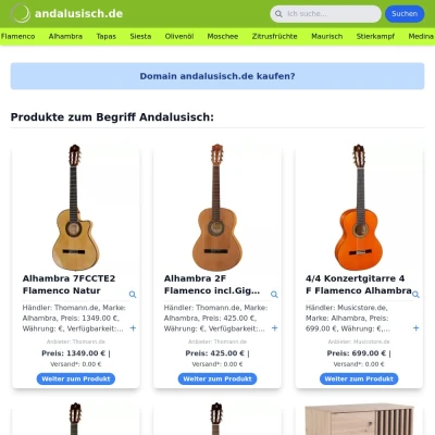 Screenshot andalusisch.de