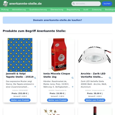 Screenshot anerkannte-stelle.de