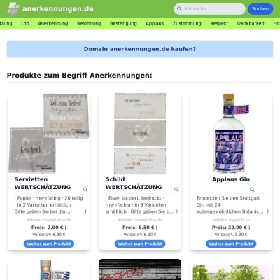 Screenshot anerkennungen.de