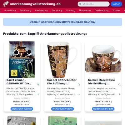 Screenshot anerkennungvollstreckung.de